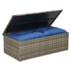 5pc Wicker Outdoor Conversation Set Blue/Brown - EDYO LIVING -Crosley shop GUEST 76746761 d72c 45ae 89a6 d25520ef9450