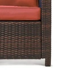 6pc Wicker Outdoor Conversation Set With Cushions & Ottomans - Orange - EDYO LIVING -Crosley shop GUEST 77e9188f f932 438e 8ab4 6d353ff71249