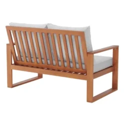 Grafton Eucalyptus 2 Seat Outdoor Bench With Cushions - Gray/Natural - Alaterre Furniture -Crosley shop GUEST 784591ca 22b1 4adf ae88 1e03e99cff55