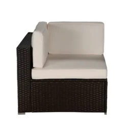 7pc Outdoor Rattan Wicker Set With Cushions - Brown/Beige/Red - GODEER -Crosley shop GUEST 78686e17 aa77 4037 a7bc ae3cfff07993