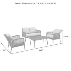 Haven 4pc Outdoor Wicker Conversation Set - Light Gray - Crosley -Crosley shop GUEST 792e9402 ac82 47ac ae01 3f9ecae0a212