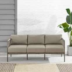 Cali Bay Outdoor Wicker Sofa - Taupe/Light Brown - Crosley -Crosley shop GUEST 79e0b62e 1dd6 450c b738 2369c7b082fb