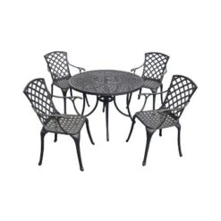 Sedona 42" 5pc Outdoor Dining Set With Highback Chairs - Black - Crosley -Crosley shop GUEST 7b43e4a3 dea4 4e07 9dfd 640284f17956