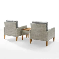 Capella 3pc Outdoor Wicker Chair Set - Gray - Crosley -Crosley shop GUEST 7bb70081 d04b 48c9 a8aa 0fc0a0cff938