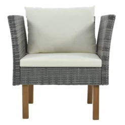 6pc Wicker Round Outdoor Sectional Set With Cushions - Black/Beige - GODEER -Crosley shop GUEST 7beecb26 f0e6 4e5a ae1a 585d729cd648