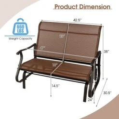 Costway 2-Person Patio Swing Glider Bench Loveseat Rocking Chair High Back Deck 11 Costway 2-Person Patio Swing Glider Bench Loveseat Rocking Chair High Back Deck -Crosley shop GUEST 7bfed338 b9df 44ec b3a5 1bc0149c9b2b