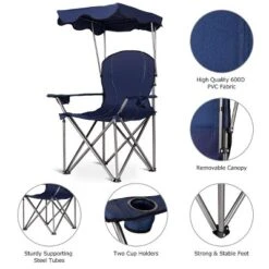 Costway Portable Folding Beach Canopy Chair W/ Cup Holders Bag Camping Hiking Outdoor -Crosley shop GUEST 7c178b83 d7a0 4212 9365 fed150e59df6