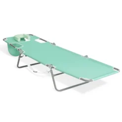 Ostrich Outdoor Folding Adjustable Recliner Chaise Lounge Chair For Beaches, Lakes, And Backyard Pools With Carrying Straps, Teal