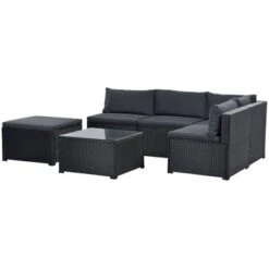 6pc Wicker Patio Conversation Set With Cushions - Black/Gray - GODEER -Crosley shop GUEST 7cadb626 4073 4dde b2cf 40ff0fcf77b7