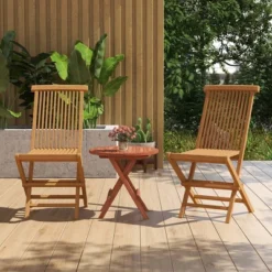 Costway 2 PCS Patio Folding Chair Teak High Back Dining Slatted Seat Portable Outdoor -Crosley shop GUEST 7d6cf92b c9d4 4766 9003 c4c48ec6d716