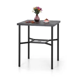 5pc Outdoor Bar Set With Cushions & Square Metal Table With Umbrella Hole - Captiva Designs 17 5pc Outdoor Bar Set With Cushions & Square Metal Table With Umbrella Hole - Captiva Designs -Crosley shop GUEST 7d6e1763 55be 4060 acfd eca4405c9e7d 1