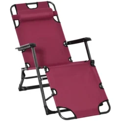 Outsunny 2-in-1 Folding Patio Lounge Chair W/ Pillow, Outdoor Portable Sun Lounger Reclining To 120°/180°, Oxford Fabric 27 Outsunny 2-in-1 Folding Patio Lounge Chair W/ Pillow, Outdoor Portable Sun Lounger Reclining To 120°/180°, Oxford Fabric -Crosley shop GUEST 7da8a0a0 f964 4986 82e9 ba558d50f318
