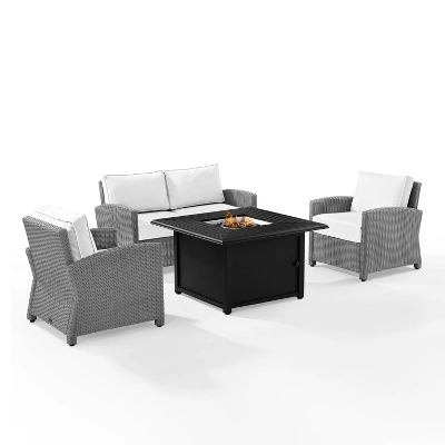 Bradenton 4pc Wicker Seating Set With Fire Table - Crosley 17 Bradenton 4pc Wicker Seating Set With Fire Table - Crosley - Image 17