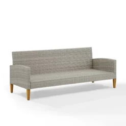 Capella Outdoor Wicker Sofa - Gray/Acorn - Crosley -Crosley shop GUEST 7f2fdb73 732a 4c6c aed6 65aae50f7ed0