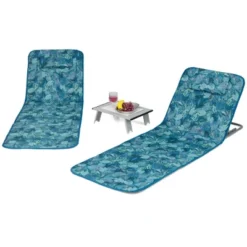 Tangkula 3PCS Folding Beach Mat Set Adjustable Beach Lounge Chair & Side Table Set -Crosley shop GUEST 7f307014 8184 4e98 b5e2 de47acf32156