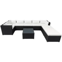 9pc Wicker Patio Seating Set With Cushions - Black/Beige - GODEER 31 9pc Wicker Patio Seating Set With Cushions - Black/Beige - GODEER -Crosley shop GUEST 7f452318 6534 492d 998c 777fc6b3a464 1