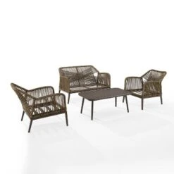 Haven 4pc Outdoor Wicker Conversation Set - Light Gray - Crosley -Crosley shop GUEST 804f790f 8150 40cb be79 b42aeb70232a