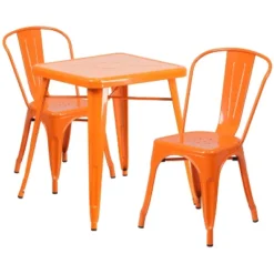 Emma And Oliver Commercial Grade 23.75" Square Metal Indoor-Outdoor Table Set W/ 2 Stack Chairs 18 Emma And Oliver Commercial Grade 23.75" Square Metal Indoor-Outdoor Table Set W/ 2 Stack Chairs -Crosley shop GUEST 80a9652b 1ac8 41f7 944f d0735b830ef9