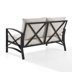 Kaplan Outdoor Metal Loveseat - Oatmeal/Bronze - Crosley -Crosley shop GUEST 814c051e df69 4e19 9c10 f79ea03266ee
