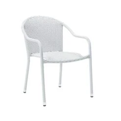 Palm Harbor 4pk Outdoor Wicker Stackable Chairs - White - Crosley -Crosley shop GUEST 8330a50e 9253 4c37 9b36 f9d4b4c78f8a