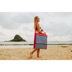 Picnic Time Beachcomber Portable Beach Chair & Tote - Blue Pinstripe -Crosley shop GUEST 837ae29c e046 4172 a2a0 a2a2bdd97f5a