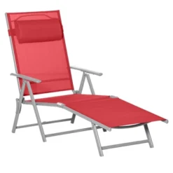 Outsunny Steel Fabric Outdoor Folding Chaise Lounge Chair Recliner With Portable Design & 7 Adjustable Backrest Positions -Crosley shop GUEST 838d0fba 2ced 4e23 a62e 4e68323ecd33