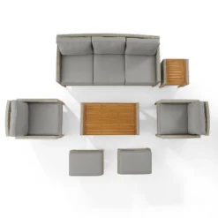 Capella 7pc Outdoor Wicker Sofa Set - Gray - Crosley -Crosley shop GUEST 83a19a7b 90a0 4b03 a217 8cbb265fae57