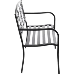 Gardenised Steel Outdoor Patio Garden Park Seating Bench With Cast Iron Scrollwork Backrest, Front Porch Yard Bench Lawn Decor 11 Gardenised Steel Outdoor Patio Garden Park Seating Bench With Cast Iron Scrollwork Backrest, Front Porch Yard Bench Lawn Decor -Crosley shop GUEST 8559facd 9fb5 4a88 b002 b12cdea5c4d4