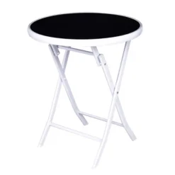 Costway 3 PCS Folding Bistro Table Chairs Set Garden Backyard Patio Furniture Black -Crosley shop GUEST 85b645d8 7725 4801 a8b3 2d2df248a283