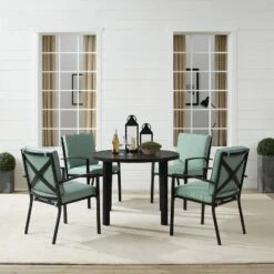 5pc Kaplan Outdoor Steel Round Dining Set Mist/Bronze - Crosley 10 5pc Kaplan Outdoor Steel Round Dining Set Mist/Bronze - Crosley -Crosley shop GUEST 85bdcda7 7674 43df 8bfa a87795b9c545
