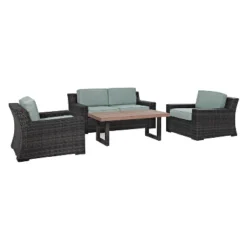 Beaufort 4pc Outdoor Wicker Seating Set - Mist - Crosley -Crosley shop GUEST 85eb2699 037d 4ae5 9b60 59953bdaaee5