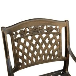 11pc Outdoor Dining Set With Rose Contemporary Modern & Ornate Mesh Lattice Aluminum 95" Oval Table - Bronze - Oakland Living -Crosley shop GUEST 86c50c6e 8db9 4c26 9ee5 66f854d807f1