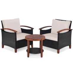 Tangkula 3-Piece Patio Rattan Bistro Set Acacia Wood Frame Sofa And Side Table 17 Tangkula 3-Piece Patio Rattan Bistro Set Acacia Wood Frame Sofa And Side Table -Crosley shop GUEST 86c8607f 9aab 4bcc a39d 1a649476e90d