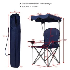Costway Portable Folding Beach Canopy Chair W/ Cup Holders Bag Camping Hiking Outdoor -Crosley shop GUEST 87b3e12e 129a 43b7 b445 f381682ce2ad