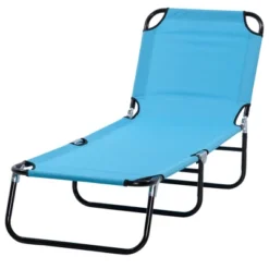 Outsunny Foldable Outdoor Chaise Lounge Chair, 5-Level Reclining Camping Tanning Chair With Strong Oxford Fabric For Beach, Patio, Pool, Sky Blue 7 Outsunny Foldable Outdoor Chaise Lounge Chair, 5-Level Reclining Camping Tanning Chair With Strong Oxford Fabric For Beach, Patio, Pool, Sky Blue -Crosley shop GUEST 89ffdafe 8f9d 4ab3 ab13 d496cb815ae7