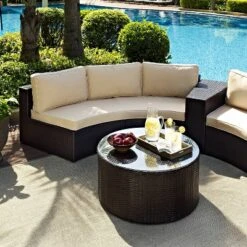 Catalina 2pc Outdoor Wicker Sectional Set - Sand - Crosley -Crosley shop GUEST 8a5011d8 9a25 413f a0be 26970c9e3cb7