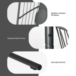 Costway Hanging Wicker Egg Chair W/ Stand Cushion Foldable Outdoor Indoor -Crosley shop GUEST 8a746c48 8b0a 46b7 9f33 39265b6c63b2