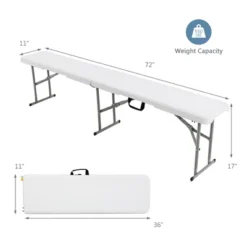 Costway 6 FT Portable Folding Bench Outdoor Picnic Bench 550 Lbs Limited For Dining -Crosley shop GUEST 8a7b243f 32b5 4ae5 a613 93c6763eca9a