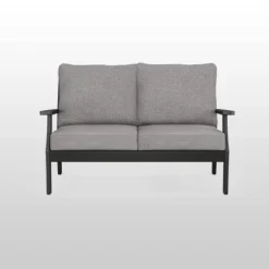 Braxton Outdoor Deep Seating Loveseat With Cushion Black/Gray - POLYWOOD -Crosley shop GUEST 8a9a09d6 8b70 438c a378 d58a8edac13c