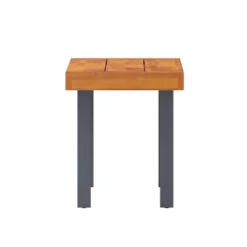 Flash Furniture Martindale Solid Acacia Wood Patio Dining Bench For 2 With Slatted Top And Black Flared Wooden Legs In A Natural Finish -Crosley shop GUEST 8b0dace8 7381 466b bf89 008256099f6d