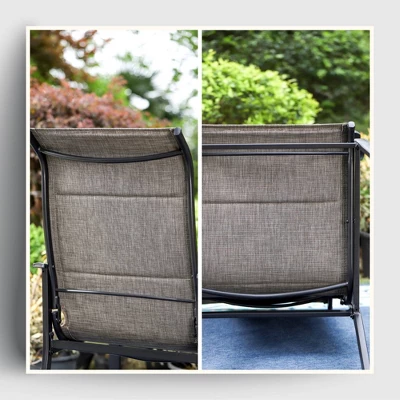 5pc Patio Dining Set With Steel Table With 1.57" Umbrella Hole & Padded Arm Chairs - Captiva Designs 3 5pc Patio Dining Set With Steel Table With 1.57" Umbrella Hole & Padded Arm Chairs - Captiva Designs - Image 3