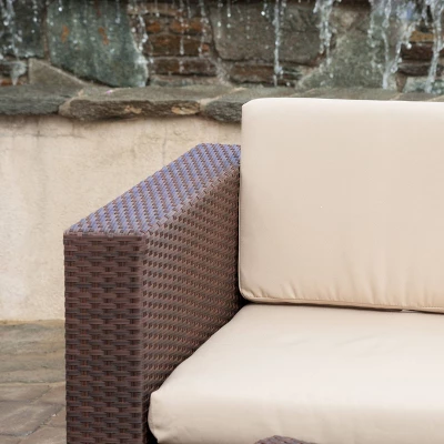 Murano 4pc Wicker Patio Sofa Set - Brown - Christopher Knight Home 2 Murano 4pc Wicker Patio Sofa Set - Brown - Christopher Knight Home - Image 2