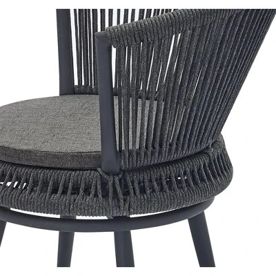 3pc Outdoor Wicker Conversation Set With Cushions - Dark Gray - GODEER 10 3pc Outdoor Wicker Conversation Set With Cushions - Dark Gray - GODEER - Image 10