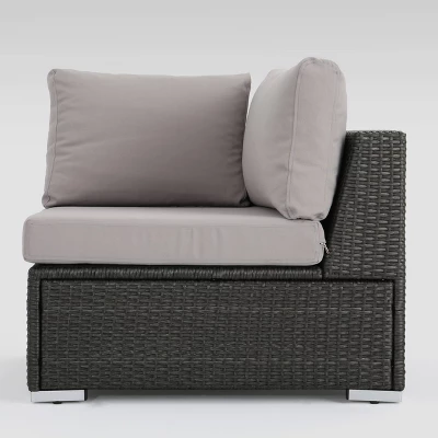 Santa Rosa 8pc Wicker Sectional Sofa Set - Gray/Silver - Christopher Knight Home 3 Santa Rosa 8pc Wicker Sectional Sofa Set - Gray/Silver - Christopher Knight Home - Image 3