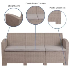 Flash Furniture Faux Rattan Sofa With All-Weather Cushions -Crosley shop GUEST 8d26b94b 2c4b 48d9 99fd fa81689edd61 1