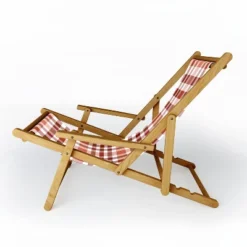 Lisa Argyropoulos Harvest Plaid Terracotta Sling Chair - Deny Designs
