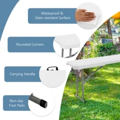 Costway 6 FT Portable Folding Bench Outdoor Picnic Bench 550 Lbs Limited For Dining -Crosley shop GUEST 8e94c4e3 bc5f 4734 8496 c0024283d947