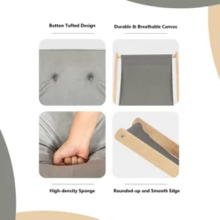 Costway Set Of 4 Foldable Wood Sling Beech Chairs W/ 3 Adjustable Positions&Free Cushion -Crosley shop GUEST 8ed15c73 bf48 4fe1 8141 5f8f14603bbd