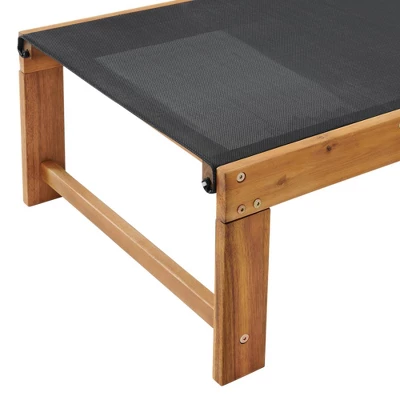 Sunapee Acacia Wood Outdoor Lounge Chair With Mesh Seating - Natural - Alaterre Furniture 7 Sunapee Acacia Wood Outdoor Lounge Chair With Mesh Seating - Natural - Alaterre Furniture - Image 7