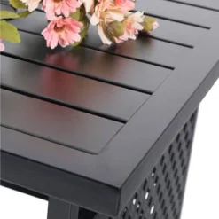 3pc Wrought Iron Patio Dining Set With Square Table With Umbrella Hole & Swivel Chairs - Captiva Designs -Crosley shop GUEST 8f7a3a17 2812 4fad 8ac9 a0a6c966f67b